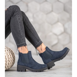 SHELOVET Chelsea-Boots auf der Plattform blau 1