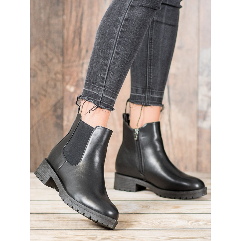 SHELOVET Schwarze Chelsea-Stiefel 1