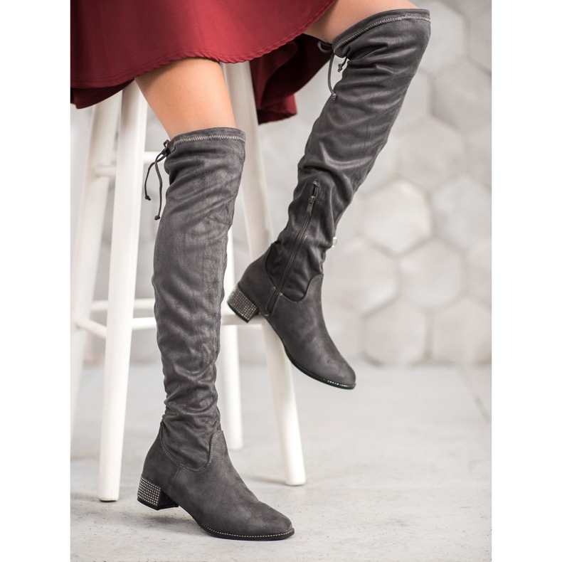Seastar Overknee-Stiefel mit Kristallen grau 1