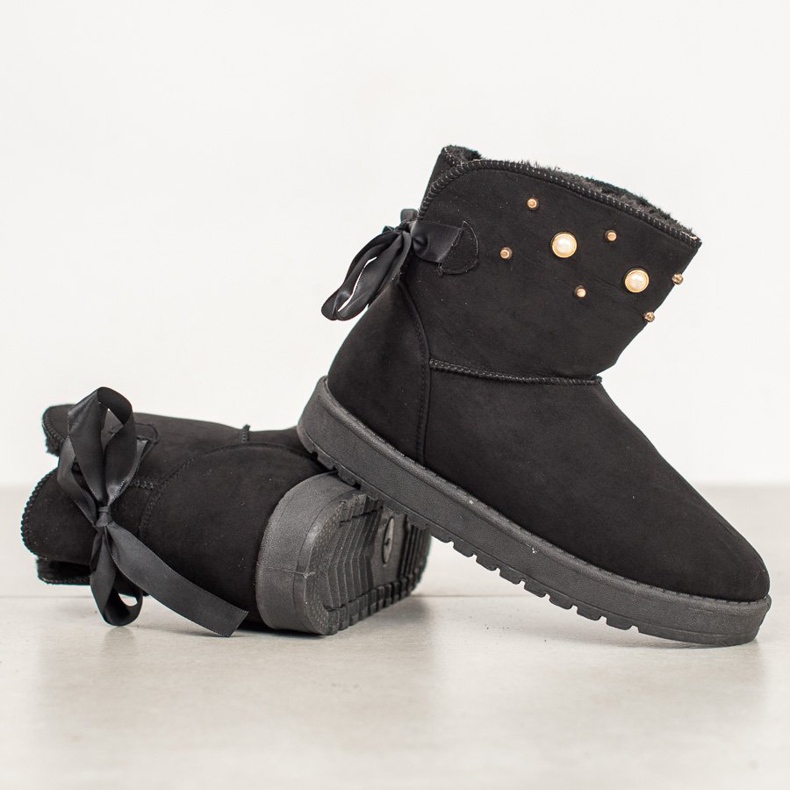 SHELOVET Mukluki mit Perlen schwarz 1