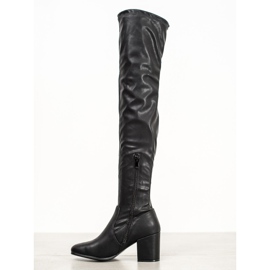 SHELOVET Overknee-Stiefel aus Öko-Leder schwarz 1