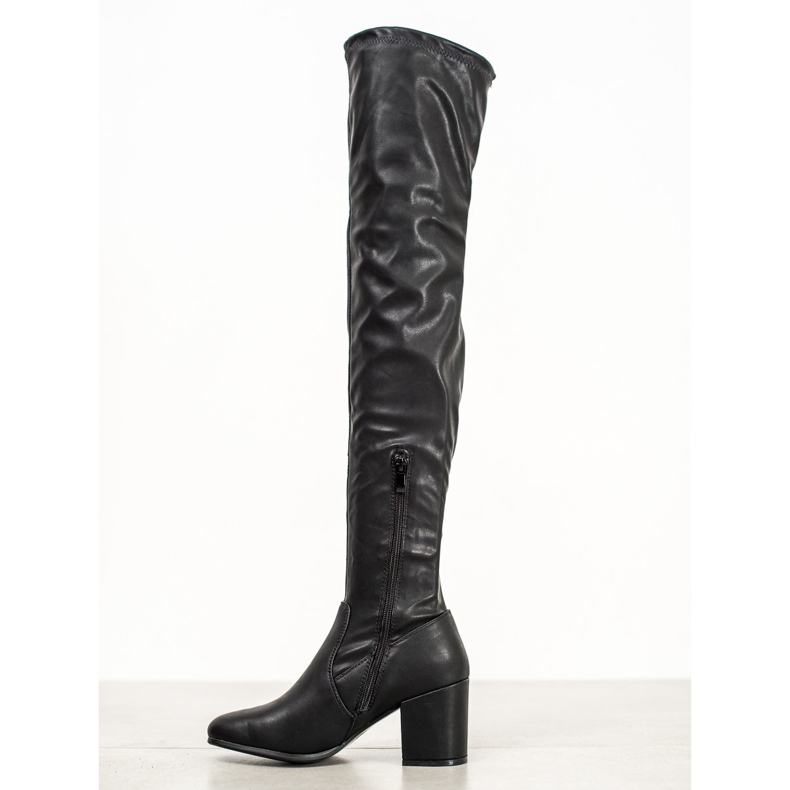 SHELOVET Overknee-Stiefel aus Öko-Leder schwarz 1