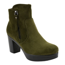 Grüne Wildleder High Heels 8B882 1