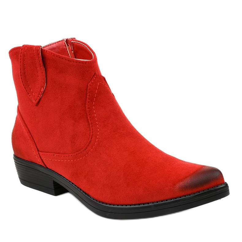 Rote flache Stiefel für Damen K860 Cowboystiefel 1