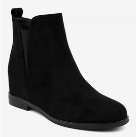Schwarze Chelsea-Boots mit Keil BM279 1
