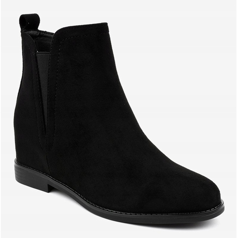 Schwarze Chelsea-Boots mit Keil BM279 1