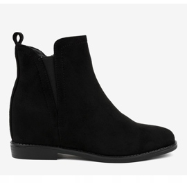 Schwarze Chelsea-Boots mit Keil BM279 2