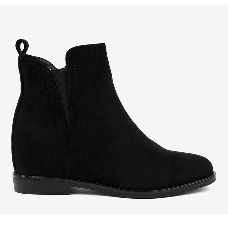 Schwarze Chelsea-Boots mit Keil BM279 2