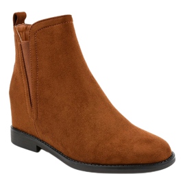 Braune Chelsea-Boots mit Keil BM279 1