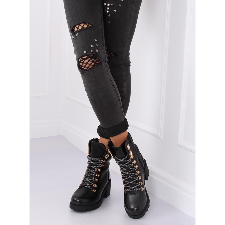 Schwarze Stiefel für Damen schwarz HE110 Black 2