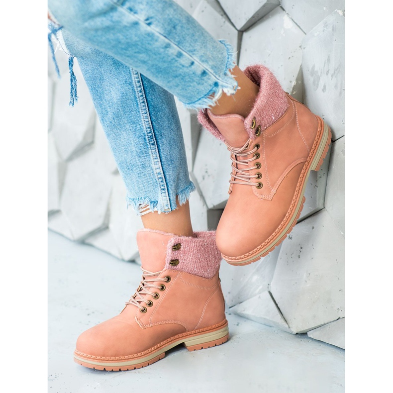 SHELOVET Trapper mit Glitzer rosa 1