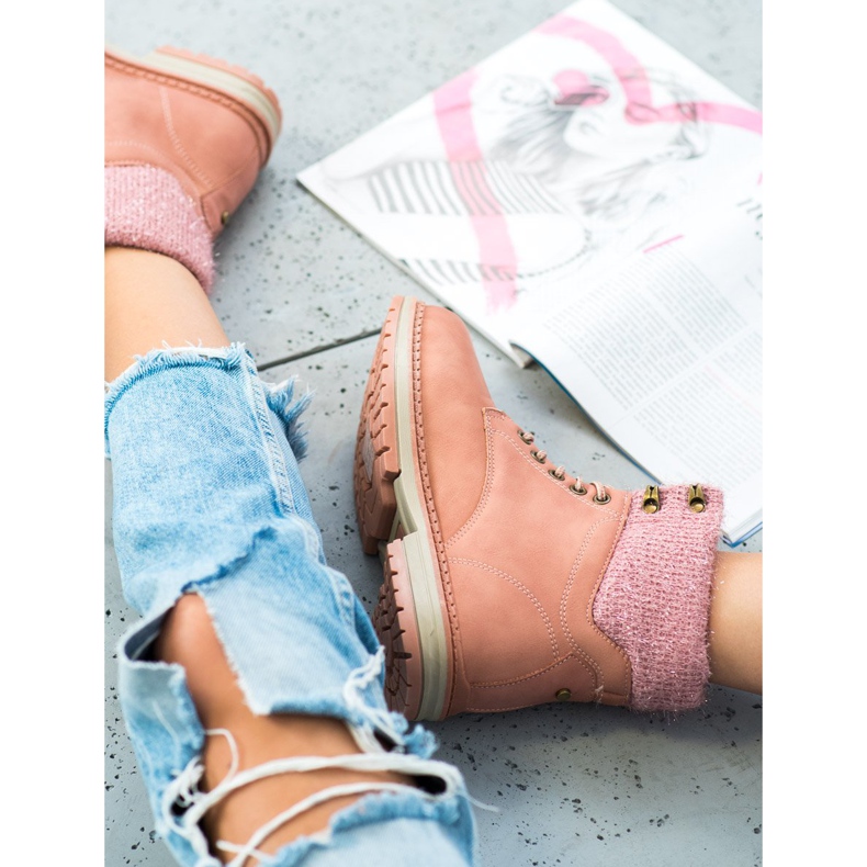 SHELOVET Trapper mit Glitzer rosa 2