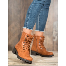 Kayla Rock Worker mit Öko-Leder braun 2