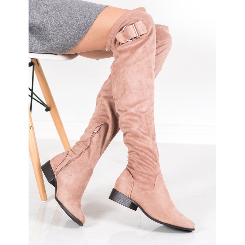 Jumex Elegante Stiefel mit Schnalle rosa 2