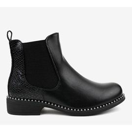 Schwarze flache Chelsea-Boots HQ100 2