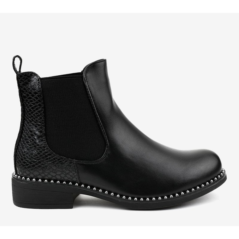 Schwarze flache Chelsea-Boots HQ100 2