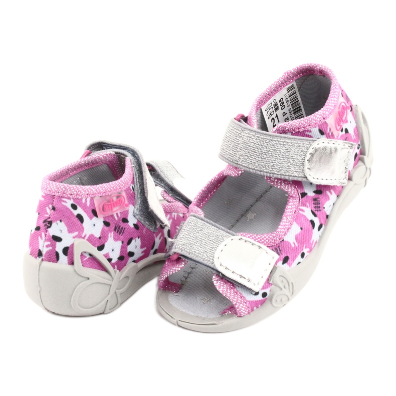Befado Kinderschuhe 242P095 weiß schwarz rosa grau 3
