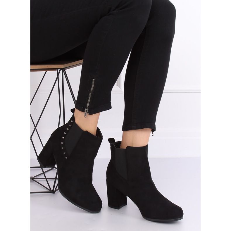 Schwarze Stiefel mit High Heels schwarz 8063 Black 2