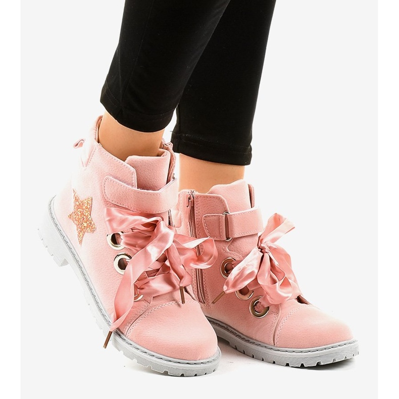 BM Rosa Wanderschuhe mit Stern TL51-4 1