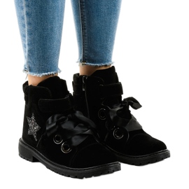 Schwarze Wanderschuhe mit Stern TL51-1 1