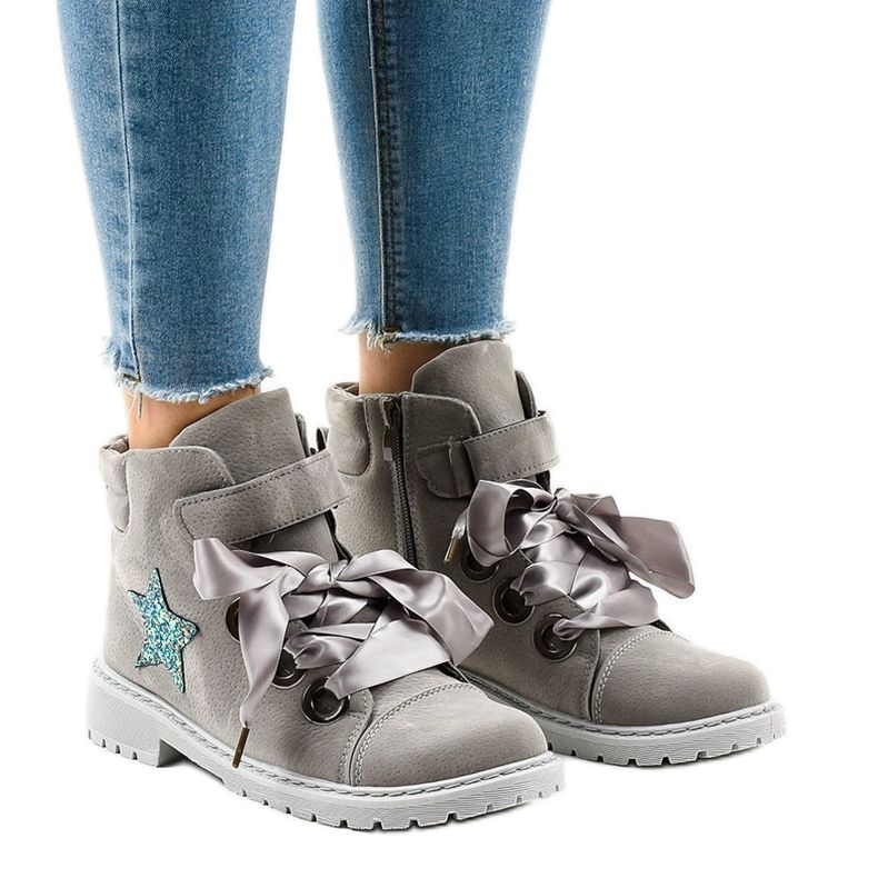 Graue Wanderschuhe mit Stern TL51-3 1