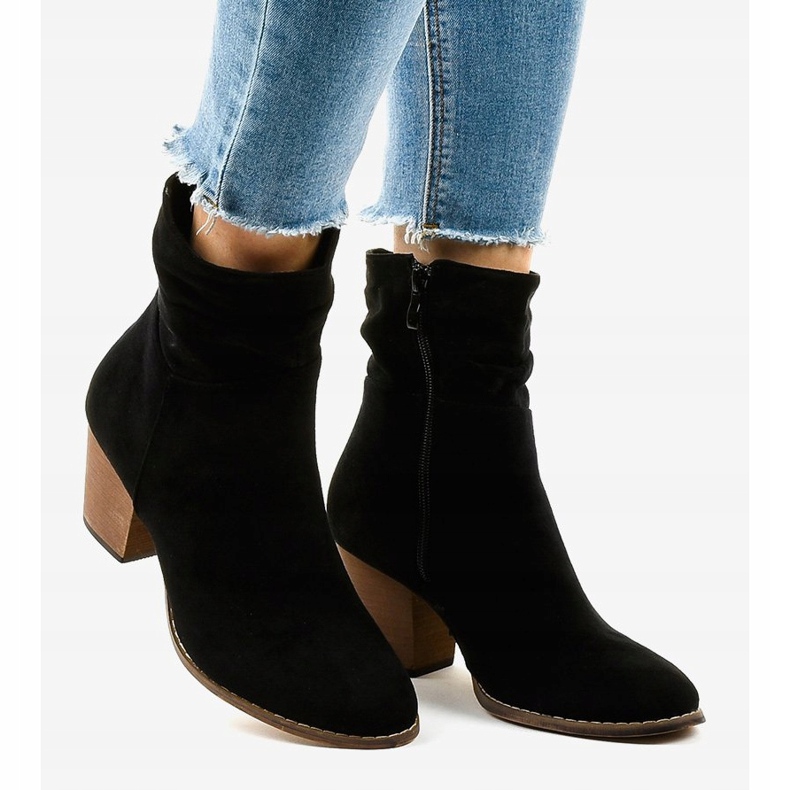 Schwarze Wildleder Cowboystiefel E2250 2