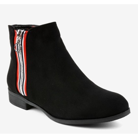 Flache Damenstiefelette in Schwarz 88-269 1