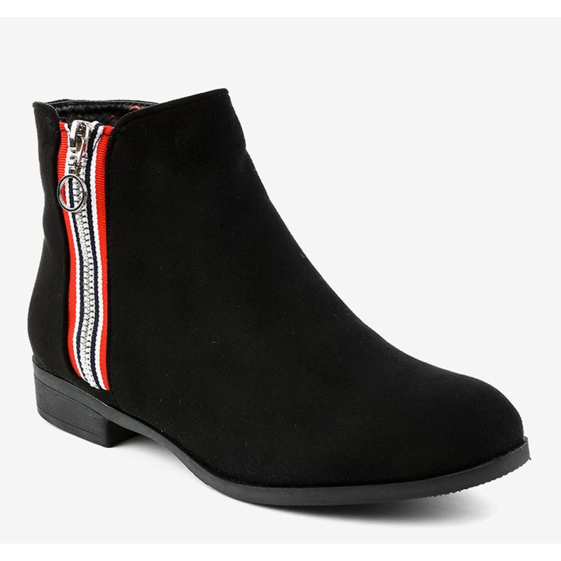 Flache Damenstiefelette in Schwarz 88-269 1