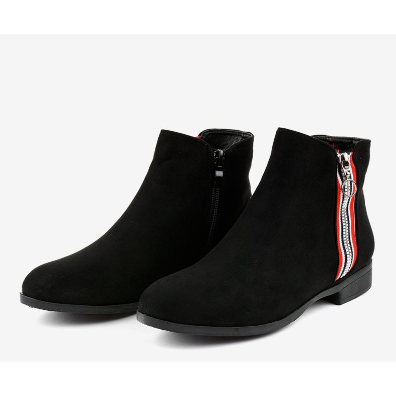 Flache Damenstiefelette in Schwarz 88-269 2