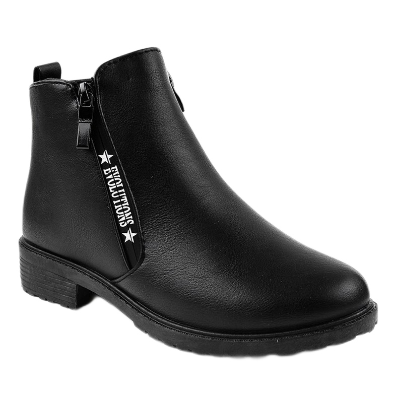 Flache Damenstiefel in Schwarz XY-526 1