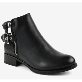 Schwarze flache Jodhpurstiefel KA525SL 1