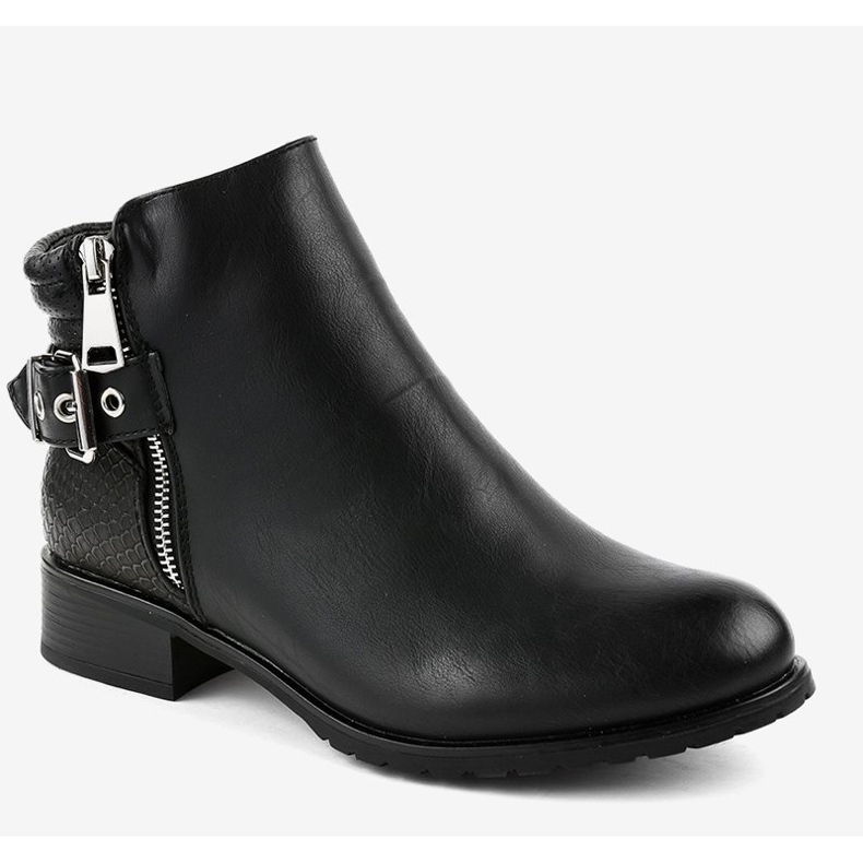 Schwarze flache Jodhpurstiefel KA525SL 1