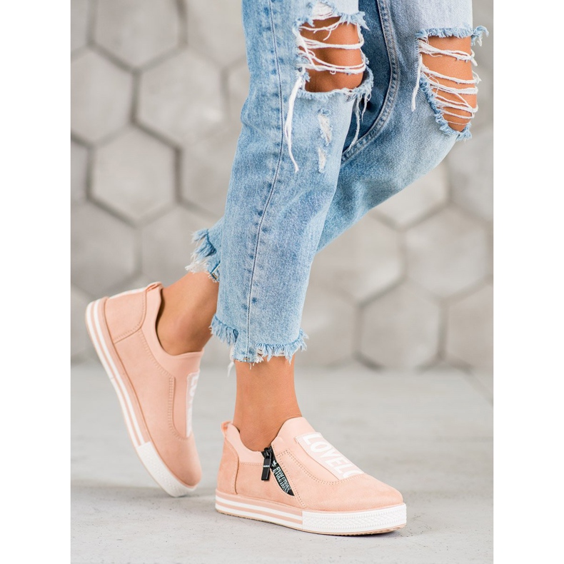 SHELOVET Modische Slip-On-Sneakers rosa 1