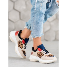 SHELOVET Modische Sneakers mit Leopardenmuster braun mehrfarbig 2