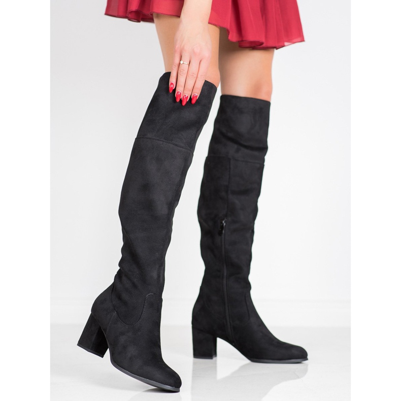 Clowse Hohe Wildlederstiefel schwarz 2