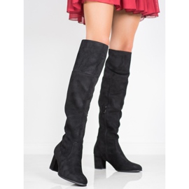 Clowse Hohe Wildlederstiefel schwarz 1