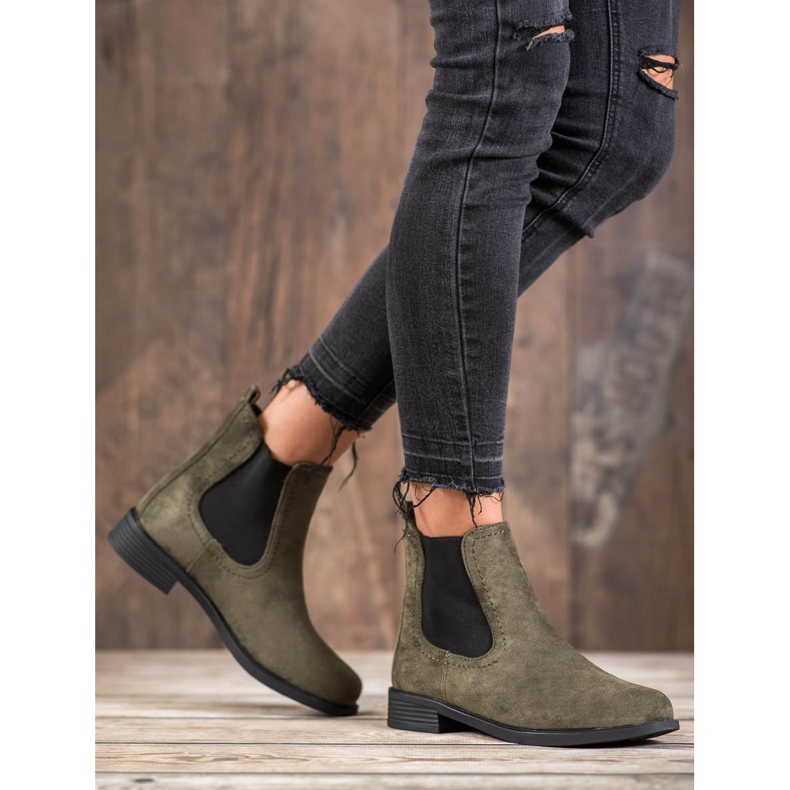 Ideal Shoes Lässige Chelsea-Boots grün 2