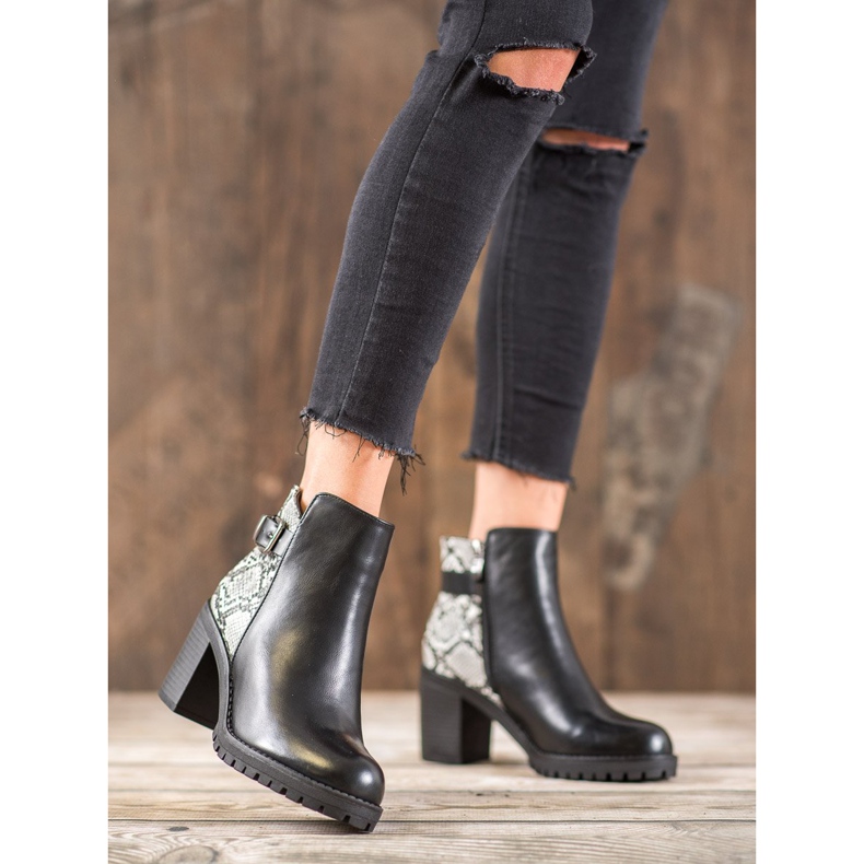 Seastar Plateaustiefel mit Schlangenprint schwarz 2