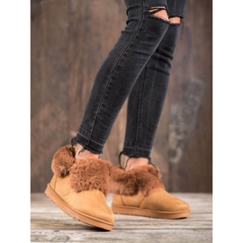 Kylie Niedriger Mukluki mit Pelz braun 1
