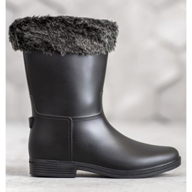 SHELOVET Regenstiefel mit Fell schwarz 2