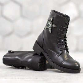 SHELOVET Klassische Arbeiter mit Kristallen schwarz 1