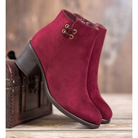 Clowse Burgunder Booties auf der Post rot 1