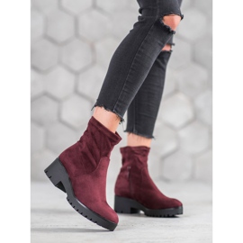 SHELOVET Burgunder Booties auf der Plattform rot 1