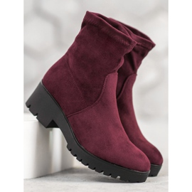 SHELOVET Burgunder Booties auf der Plattform rot 2