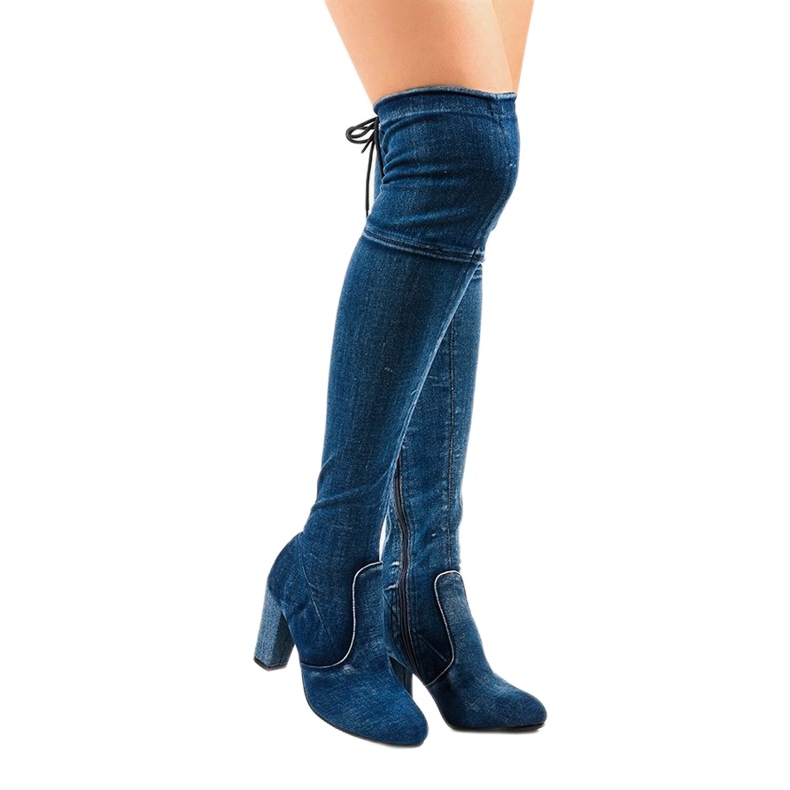 Klassische Jeansstiefel HX15135-3B blau 1