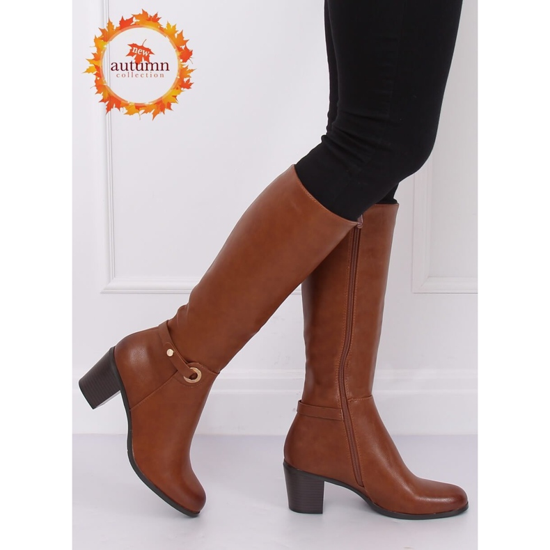 Klassische High Heels Stiefel camel BM-9090 Camel braun 1