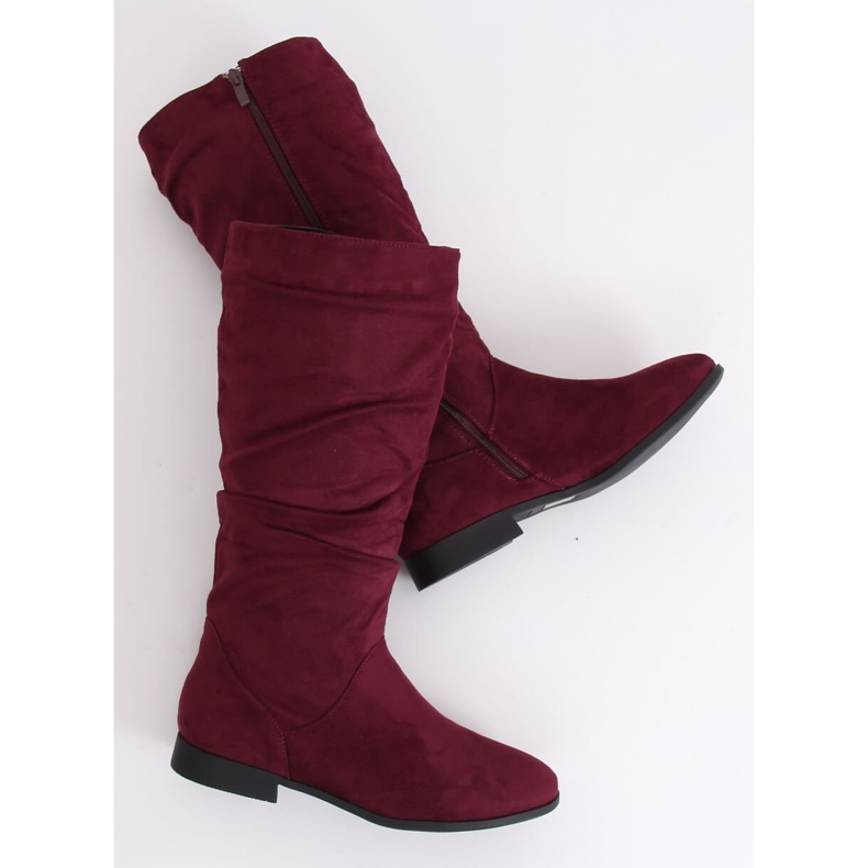Flache Stiefel, burgunderrot M629 Wine 1