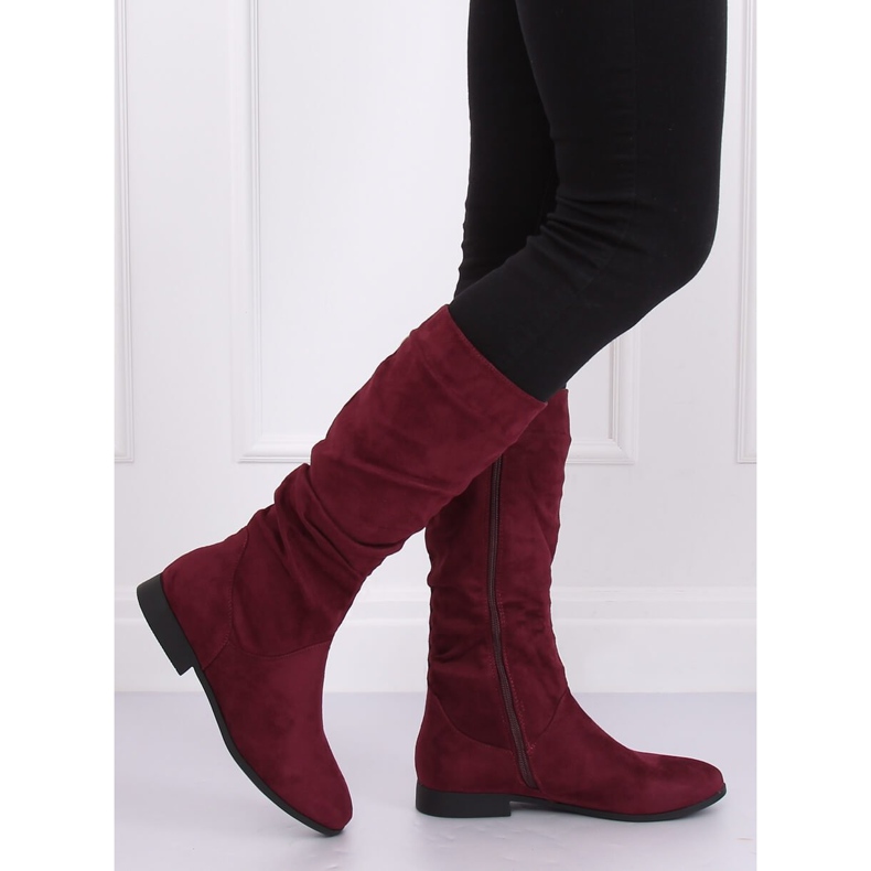 Flache Stiefel, burgunderrot M629 Wine 2
