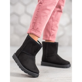 SHELOVET Schwarzer Mukluki mit Pelz 1