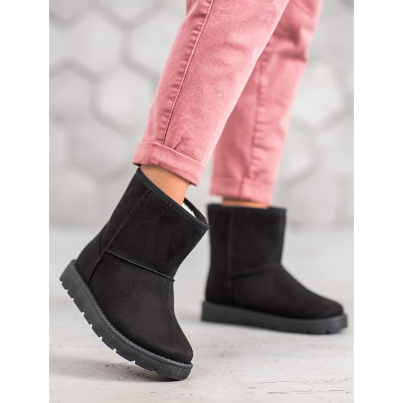 SHELOVET Schwarzer Mukluki mit Pelz 1